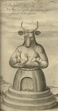 il Moloch, icona del male assoluto dalla testa taurina, è identificato da Virgilio in Enea: "infandum caput" (IV, 613, "l'abominevole testa")